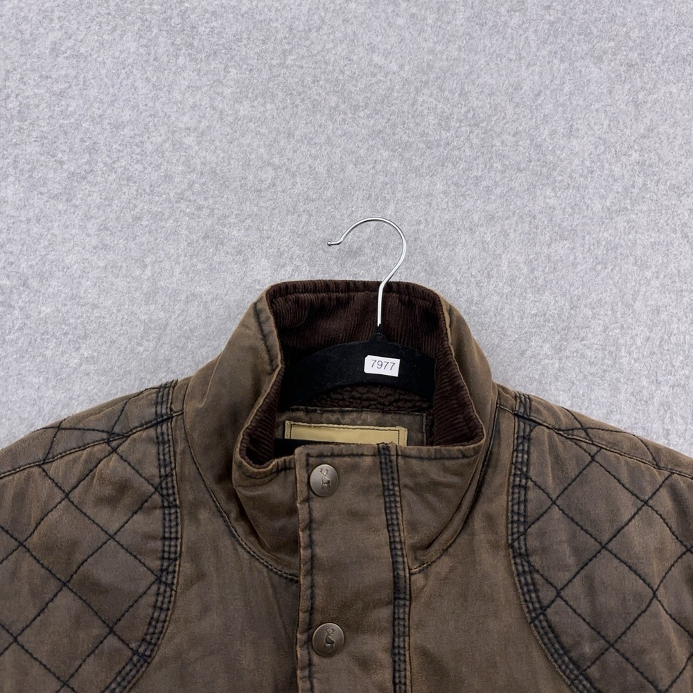 PG Fields Chore Jacket Mens M Brown Patina Full Zip Barn Coat Patches Waxed - Picture 12 of 12